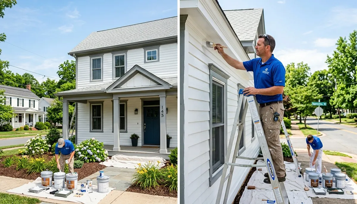 Professional house painters enhancing home exterior in Lynchburg, VA