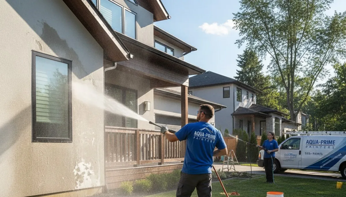 Professional pressure cleaning restoring home siding and driveway in Lynchburg, VA
