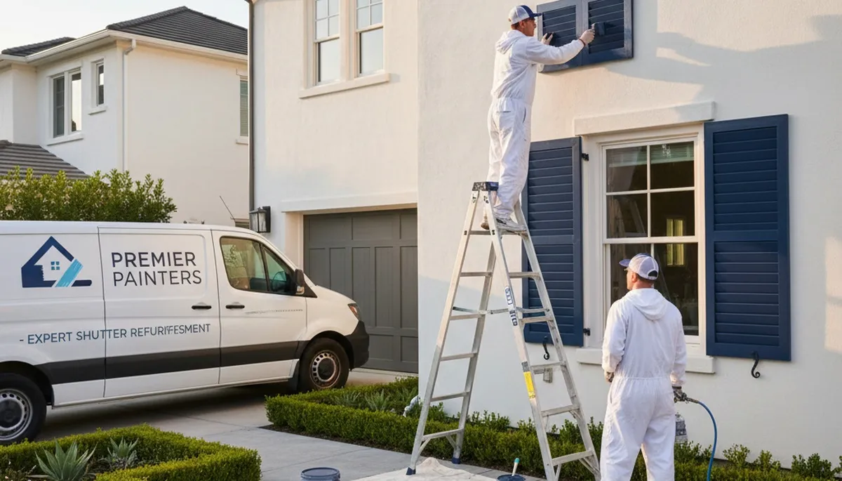 Professional shutter painting on Lynchburg VA home by expert house painters for lasting curb appeal